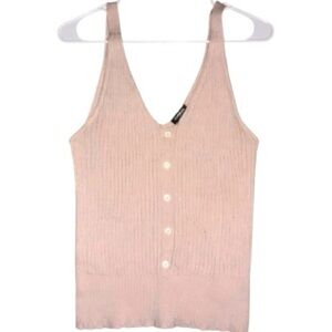 Express Light Pink Button-Front Camisole